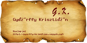 Győrffy Krisztián névjegykártya
